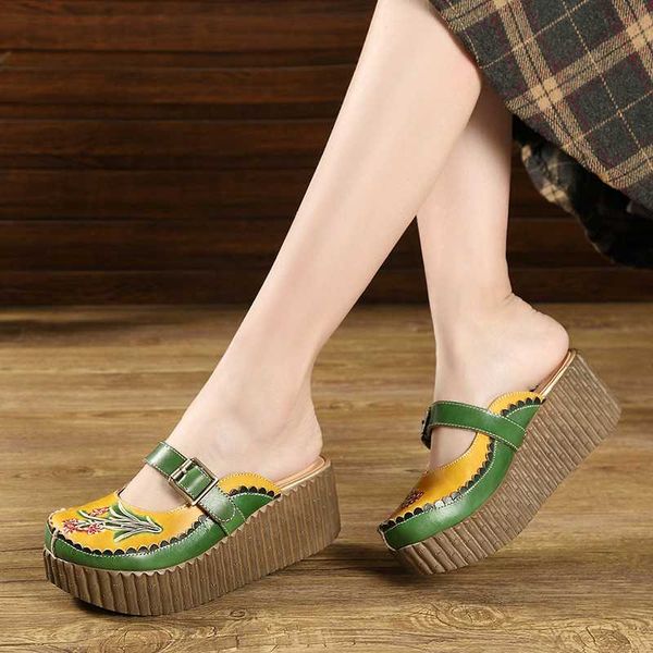 gktinoo 2020 wedge slides shoes women cover toes buckle flower cut out summer female genuine leather platform slippers, Black
gktinoo 2020 wedge slides shoes women cover toes buckle flower cut out summer female genuine leather platform slippers, Black