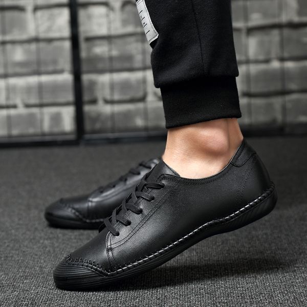 man leather shoes slipons casual fashion loafers male boat shoe handmade genuine leather men's oxfords design breathable shoes, Black
man leather shoes slipons casual fashion loafers male boat shoe handmade genuine leather men's oxfords design breathable shoes, Black