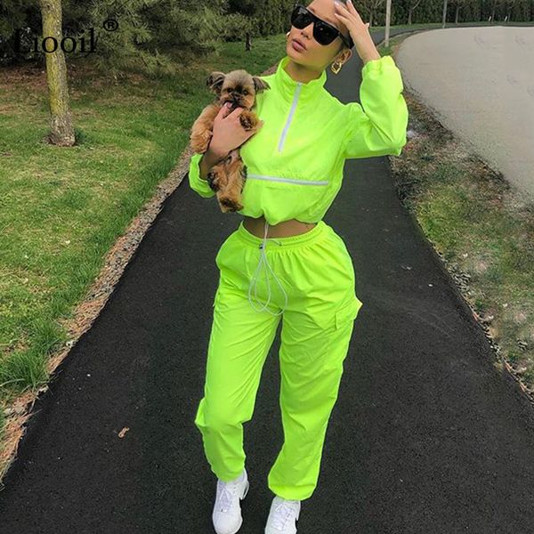 liooil neon green women outfits two piece set tracksuit fall 2019 long sleeve zip up crop and sweatpants joggers suit sets, White
liooil neon green women outfits two piece set tracksuit fall 2019 long sleeve zip up crop and sweatpants joggers suit sets, White