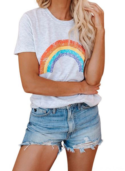 new short-sleeved women slim rainbow pattern fresh women's 2020 t-shirt new short-sleeved t-shirt women 2020 slim rainbow pattern fresh, White
new short-sleeved women slim rainbow pattern fresh women's 2020 t-shirt new short-sleeved t-shirt women 2020 slim rainbow pattern fresh, White