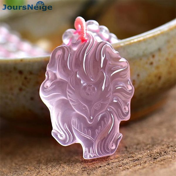 wholesale fine pink natural crystal pendants hand carved nine tail fox sweater chain necklace lucky for women marriage jewelry, Silver
wholesale fine pink natural crystal pendants hand carved nine tail fox sweater chain necklace lucky for women marriage jewelry, Silver