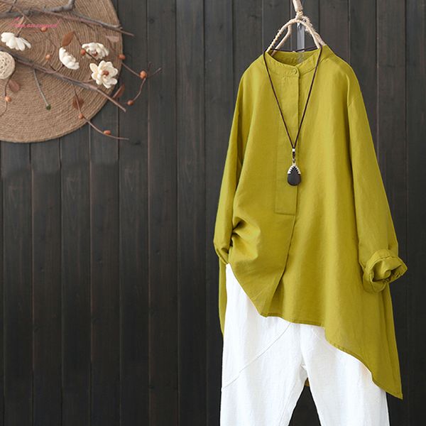 solid spring long sleeve women casual irregular hem shirt loose linen long blouse femininas vintage blusa plus size, White
solid spring long sleeve women casual irregular hem shirt loose linen long blouse femininas vintage blusa plus size, White
