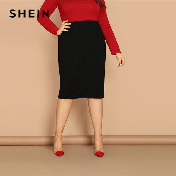 shein black solid women plus size elegant pencil skirt spring autumn office lady workwear stretchy bodycon knee-length skirts, Black;gray
shein black solid women plus size elegant pencil skirt spring autumn office lady workwear stretchy bodycon knee-length skirts, Black;gray