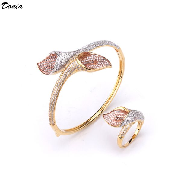 donia jewelry new stylish ladies bracelet flower three-color plated bracelet ring set inlaid zircon set upscale jewelry, Silver
donia jewelry new stylish ladies bracelet flower three-color plated bracelet ring set inlaid zircon set upscale jewelry, Silver