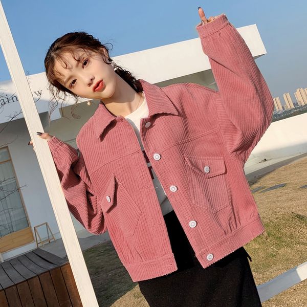 spring autumn new korean women's corduroy short casual coat female loose corduroy jacket student jacket coats and jackets women, Black;brown
spring autumn new korean women's corduroy short casual coat female loose corduroy jacket student jacket coats and jackets women, Black;brown