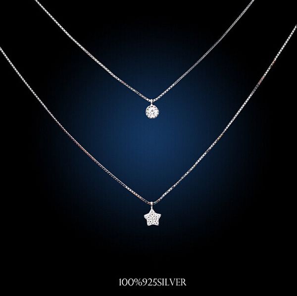 925 sterling silver multilayer necklaces & pendants for women cubic zircon diamond star necklace jewelry collier kolye d79
925 sterling silver multilayer necklaces & pendants for women cubic zircon diamond star necklace jewelry collier kolye d79