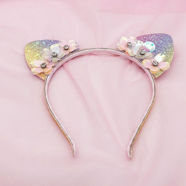 2020 spring and summer children's european and american hair hoop cat ears sequin flower headband hair accessories, Slivery;white
2020 spring and summer children's european and american hair hoop cat ears sequin flower headband hair accessories, Slivery;white