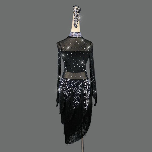girls kids modern ballroom latin dance dress fringe salsa tango dance wear black performance stage wear competition dress, Black;red
girls kids modern ballroom latin dance dress fringe salsa tango dance wear black performance stage wear competition dress, Black;red
