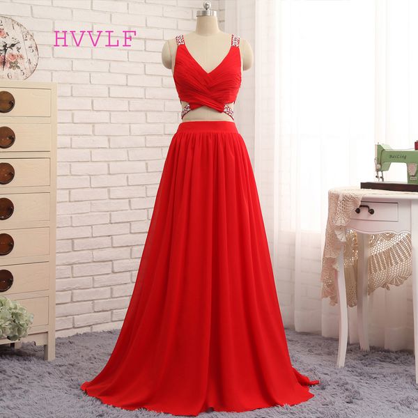 open back new 2019 prom dresses a-line v-neck floor length chiffon bead two pieces prom gown evening dresses evening gown, White;black
open back new 2019 prom dresses a-line v-neck floor length chiffon bead two pieces prom gown evening dresses evening gown, White;black