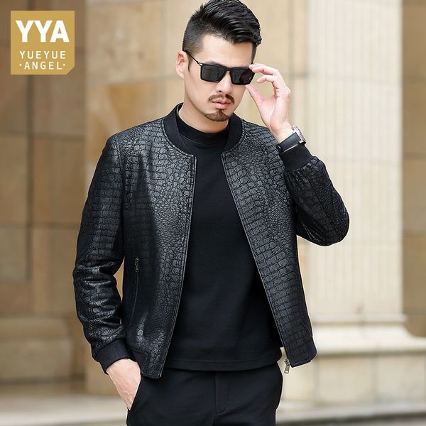 2019 new mens slim fit sheespkin genuine leather jacket business man casual autumn stand collar bomber jacket outerwear coat 3xl, Black
2019 new mens slim fit sheespkin genuine leather jacket business man casual autumn stand collar bomber jacket outerwear coat 3xl, Black