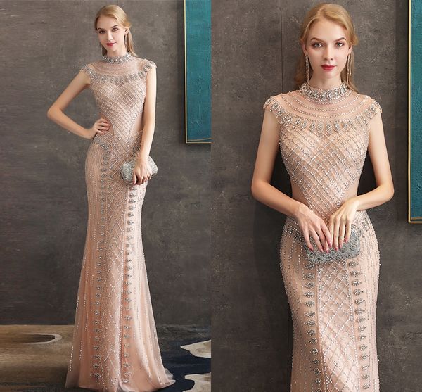 2020 new luxury rhinestones nude mermaid evening dress long evening pageant dresses prom formal gown robe de soiree, Black;red
2020 new luxury rhinestones nude mermaid evening dress long evening pageant dresses prom formal gown robe de soiree, Black;red