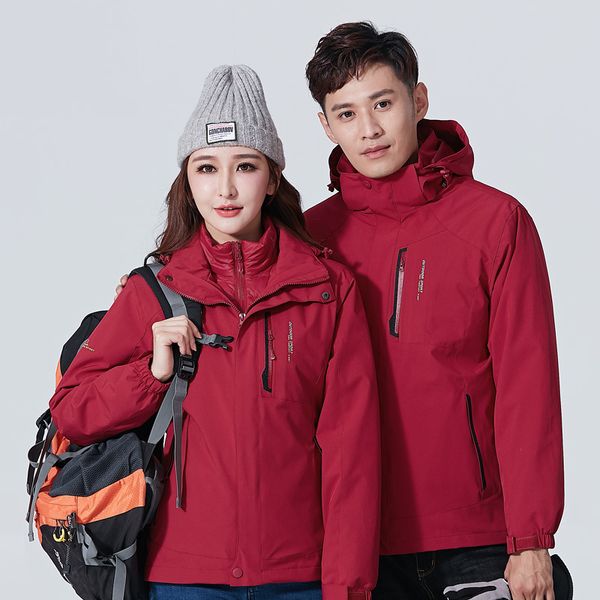 2019 winter cotton jacket and men's three-in-one two-piece outdoor ski suit women's jacket, Black
2019 winter cotton jacket and men's three-in-one two-piece outdoor ski suit women's jacket, Black