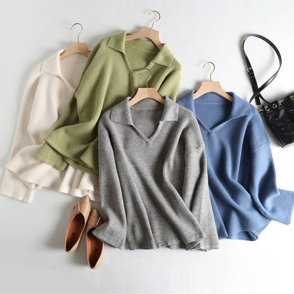 winter new women knitted sweater v neck casual long sleeve loose knit sweater korean pullover sweaters for women, White;black
winter new women knitted sweater v neck casual long sleeve loose knit sweater korean pullover sweaters for women, White;black