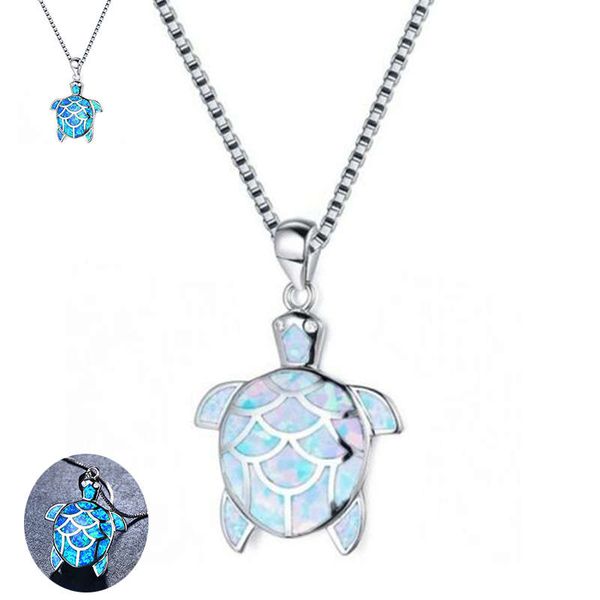 cute blue turtle necklace fashion necklace jewelry pendant woman opal turtle charm fire chain, Silver
cute blue turtle necklace fashion necklace jewelry pendant woman opal turtle charm fire chain, Silver