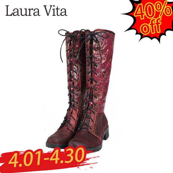 laura vita new retro bohemian high boots tie adjustable women shoes genuine leather boots winter vintage zipper block high heels t200425, Black
laura vita new retro bohemian high boots tie adjustable women shoes genuine leather boots winter vintage zipper block high heels t200425, Black