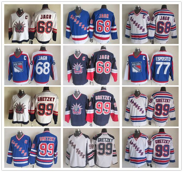 New York Rangers Jersey CCM Old Time 68 Jaromir Jagr 77 Phil Esposito 99 Wayne Gretzky
New York Rangers Jersey CCM Old Time 68 Jaromir Jagr 77 Phil Esposito 99 Wayne Gretzky