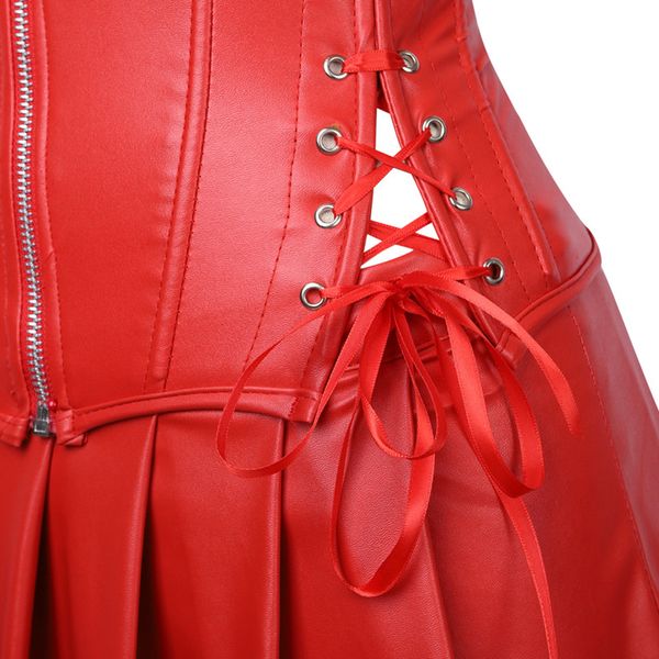 gothic front zipper faux leather corset dress overbust basque bustier mini skirt steampunk corset dress plus size s-6xl, Black;white
gothic front zipper faux leather corset dress overbust basque bustier mini skirt steampunk corset dress plus size s-6xl, Black;white