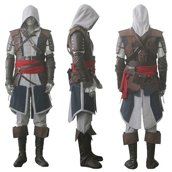 assassin's creed iv 4 black flag edward kenway cosplay costume whole set custom made express shipping, Black;red
assassin's creed iv 4 black flag edward kenway cosplay costume whole set custom made express shipping, Black;red