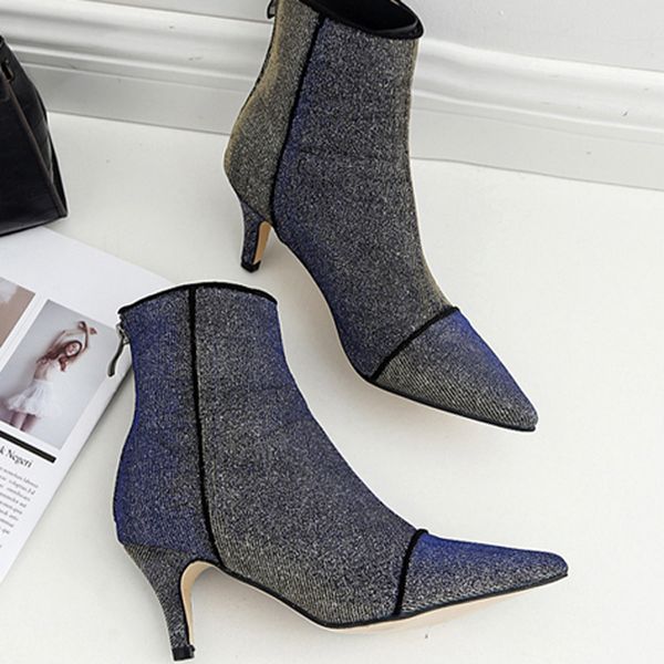 monmoira bling laser kitten heel women boots bordered pointed toe ankle boots for women brand design swe0296, Black
monmoira bling laser kitten heel women boots bordered pointed toe ankle boots for women brand design swe0296, Black