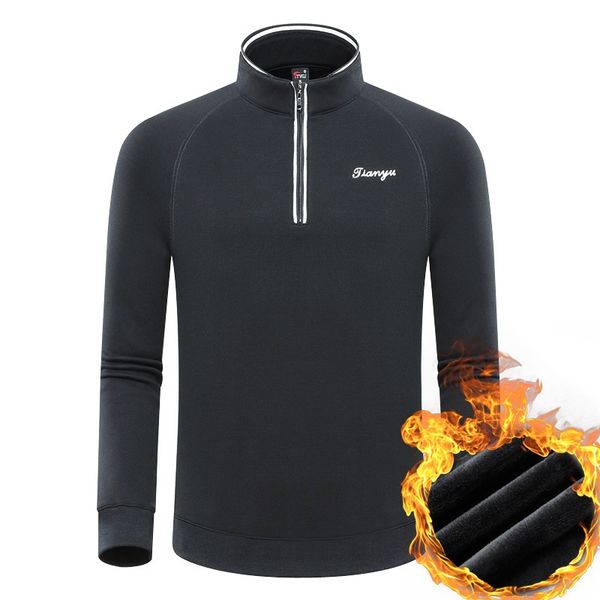men winter keep warm golf shirts long sleeve stand collar training man fleece inside training sportswear d0655, Black;blue
men winter keep warm golf shirts long sleeve stand collar training man fleece inside training sportswear d0655, Black;blue