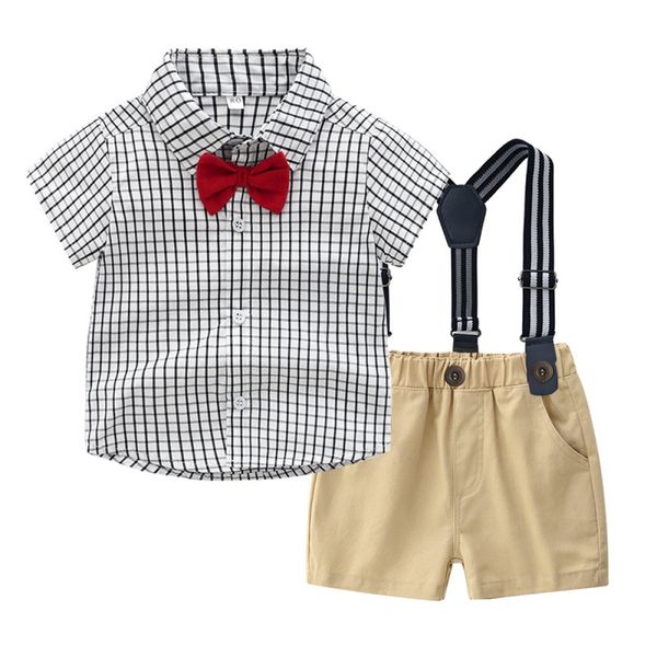 summer casual baby boy set gentleman plaid shirt with bow tie and suspender pants kit kids overalls, White
summer casual baby boy set gentleman plaid shirt with bow tie and suspender pants kit kids overalls, White