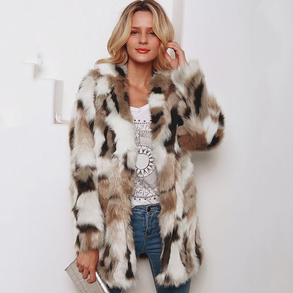 autumn winter 2019 elegant faux fur coat women warm soft mixed color faux fur jacket female plush long overcoat casual outwear, Black
autumn winter 2019 elegant faux fur coat women warm soft mixed color faux fur jacket female plush long overcoat casual outwear, Black