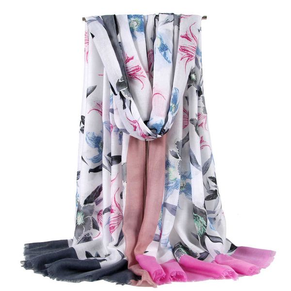 women's cotton and silk long scarf scarf shawl wrapped lily flower pattern satin scarf printing spring summer autumn and winter, Blue;gray
women's cotton and silk long scarf scarf shawl wrapped lily flower pattern satin scarf printing spring summer autumn and winter, Blue;gray