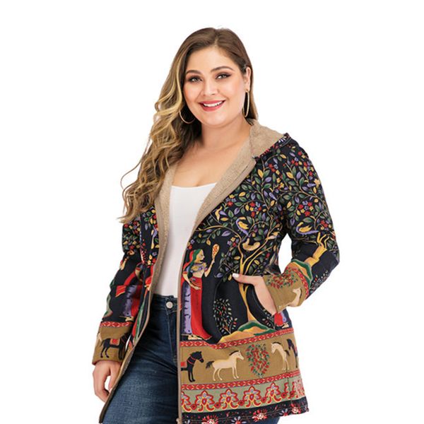 casual zipper floral print hooded coat women parkas winter cotton warm coat vintage pocket loose thick size s-5xl female outwear, Black
casual zipper floral print hooded coat women parkas winter cotton warm coat vintage pocket loose thick size s-5xl female outwear, Black
