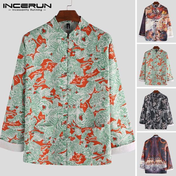 mens vintage shirt chinese style printed stand collar button camisa long sleeve retro tang suit casual men shirts incerun s-3xl, White;black
mens vintage shirt chinese style printed stand collar button camisa long sleeve retro tang suit casual men shirts incerun s-3xl, White;black