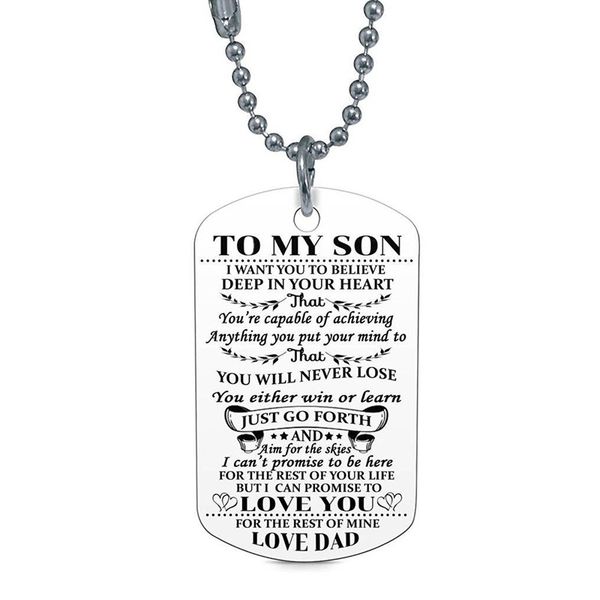 dog tags pendant necklace family jewelry to my son daughter i want you to believe love dad mom necklace army cards, Silver
dog tags pendant necklace family jewelry to my son daughter i want you to believe love dad mom necklace army cards, Silver