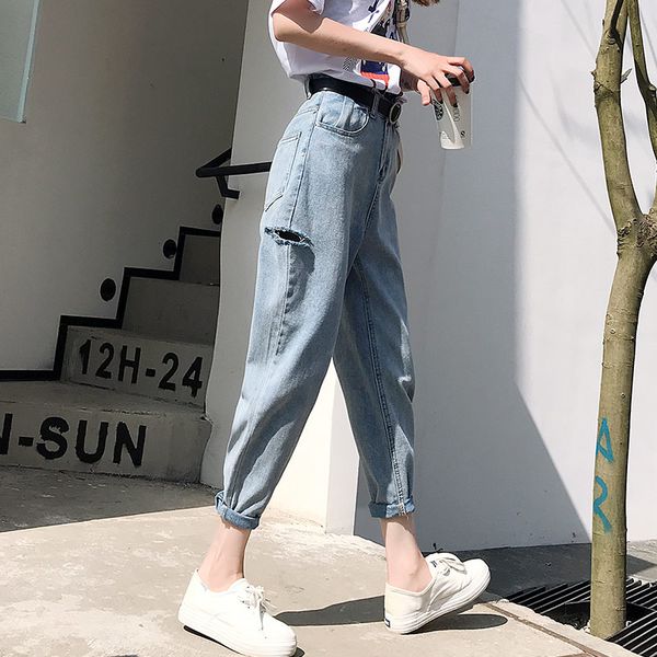 mom high waisted jeans vintage ladies boyfriend jeans for women streetwear denim pants damaged casual pencil trousers korean, Blue
mom high waisted jeans vintage ladies boyfriend jeans for women streetwear denim pants damaged casual pencil trousers korean, Blue