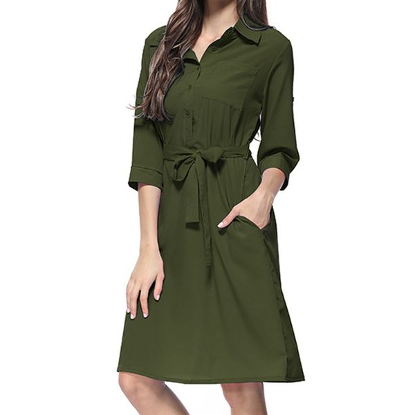 turn-down collar shirt dresses women button slim waist long sleeve breathable dresses straight casual pocket a-line dress, Black;gray
turn-down collar shirt dresses women button slim waist long sleeve breathable dresses straight casual pocket a-line dress, Black;gray