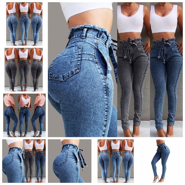 jeans solid color bow slim stretch tassel belt high waist women support mixed batch, Blue
jeans solid color bow slim stretch tassel belt high waist women support mixed batch, Blue