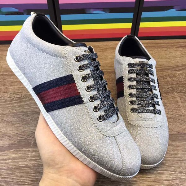 2020 fashion designer shoes low-sneaker in a sparkling fabric glitter web sneaker with for men women, Black
2020 fashion designer shoes low-sneaker in a sparkling fabric glitter web sneaker with for men women, Black