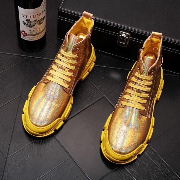 2020 british trendy men designer glossy gold white platform casual flats shoes moccasins web celebrity skateboard hip-hop shoes, Black
2020 british trendy men designer glossy gold white platform casual flats shoes moccasins web celebrity skateboard hip-hop shoes, Black
