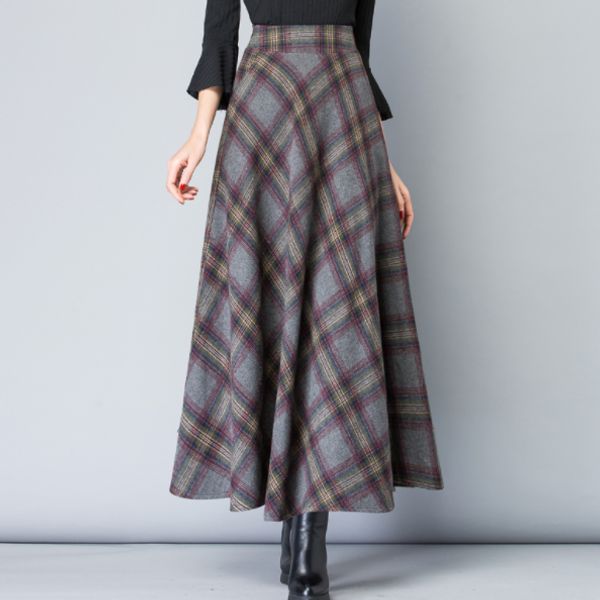 a line autumn winter skirts midi women lady office long skirt plaid printed elastic high waist faldas mujer moda 2019 av673, Black
a line autumn winter skirts midi women lady office long skirt plaid printed elastic high waist faldas mujer moda 2019 av673, Black