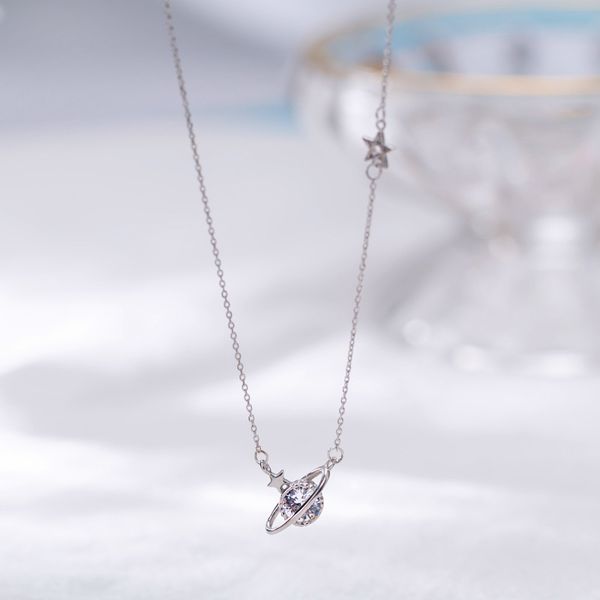 trendy cubic zirconia saturn pendant 925 sterling silver chain necklaces for women fashion girls cz collares necklace jewelry
trendy cubic zirconia saturn pendant 925 sterling silver chain necklaces for women fashion girls cz collares necklace jewelry