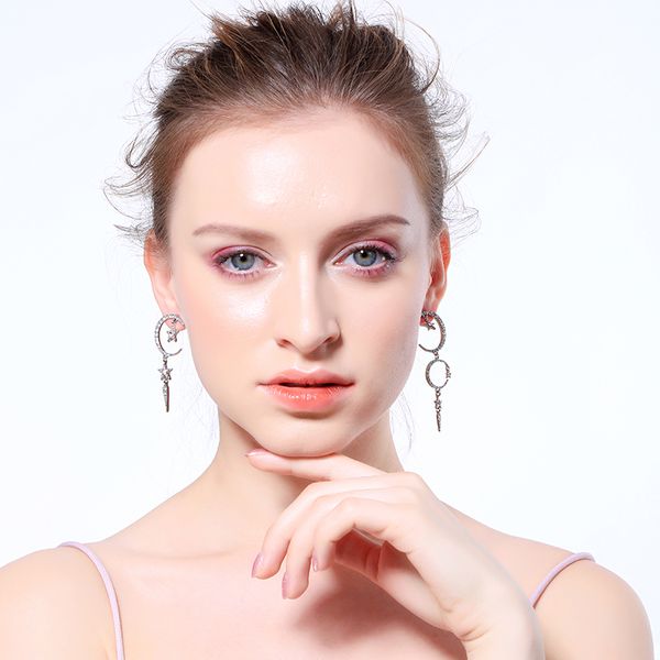 fashion- asymmetric moon star drop earring mismatching earring design jewelry, Silver
fashion- asymmetric moon star drop earring mismatching earring design jewelry, Silver