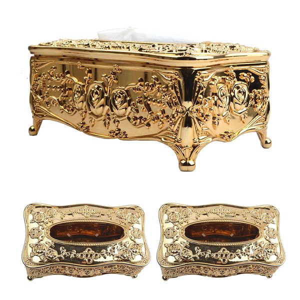 2pcs rose flower pattern tissue box acrylic wide use for living room -golden
2pcs rose flower pattern tissue box acrylic wide use for living room -golden