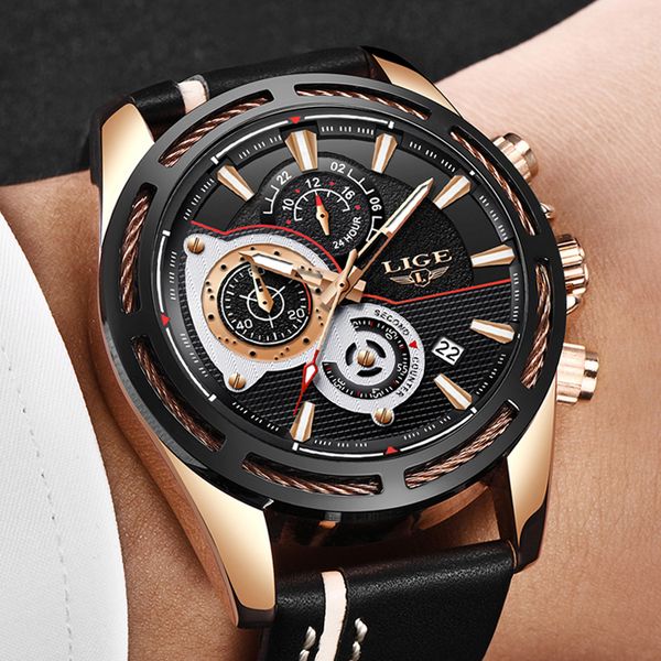 lige new mens watches brand luxury quartz watch men calendar leather military waterproof sport wrist watch relogio masculino, Slivery;brown
lige new mens watches brand luxury quartz watch men calendar leather military waterproof sport wrist watch relogio masculino, Slivery;brown