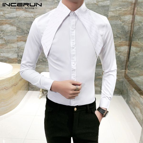 incerun men dress shirt long sleeve lapel new design solid casual korean social blouse camisa fashion clubwear men wedding shirt, White;black
incerun men dress shirt long sleeve lapel new design solid casual korean social blouse camisa fashion clubwear men wedding shirt, White;black