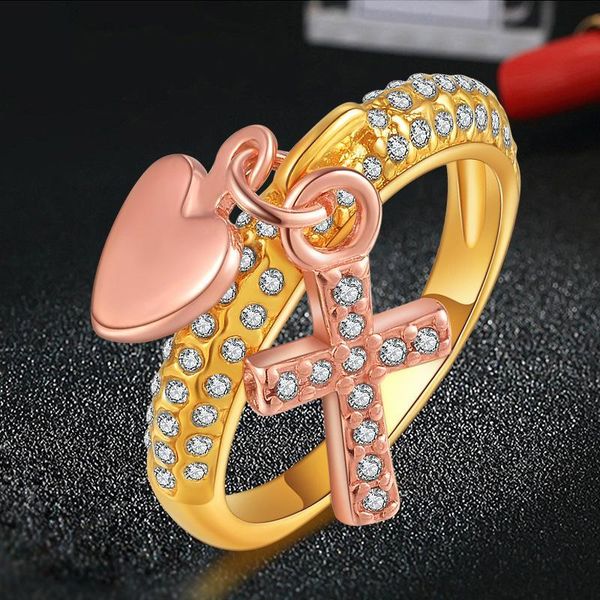 trendy creative jewellery ring gold plated diamond zircon heart cross pendant couple rings for women gifts, Silver
trendy creative jewellery ring gold plated diamond zircon heart cross pendant couple rings for women gifts, Silver