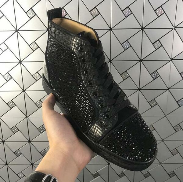 designer new men women's red bottom shoes suede black rhinestone strass flats high-sneaker lace-up dress shoes
designer new men women's red bottom shoes suede black rhinestone strass flats high-sneaker lace-up dress shoes
