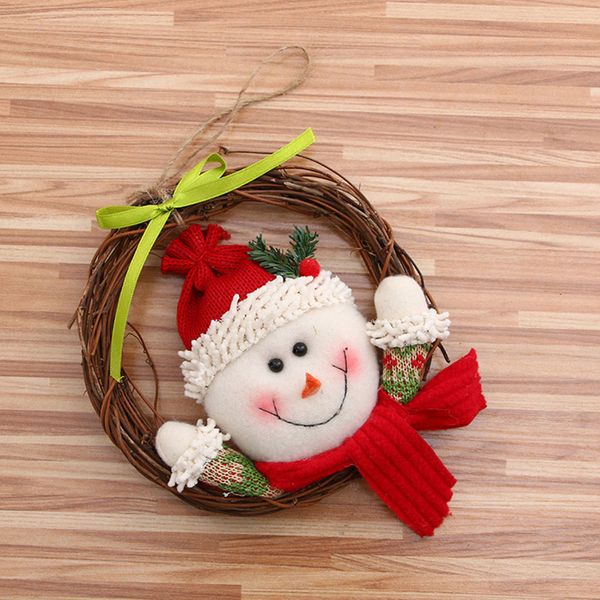 

flower circle christmas garland 2017 snowman wreath vine ring gift door hanging diameter 14cm home colorful new