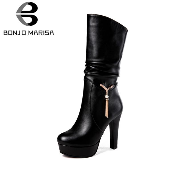 bonjomarisa big size 34-43 elegant black pleated mid-calf boots women 2019 platform boots ladies slip-on high heels shoes woman
bonjomarisa big size 34-43 elegant black pleated mid-calf boots women 2019 platform boots ladies slip-on high heels shoes woman