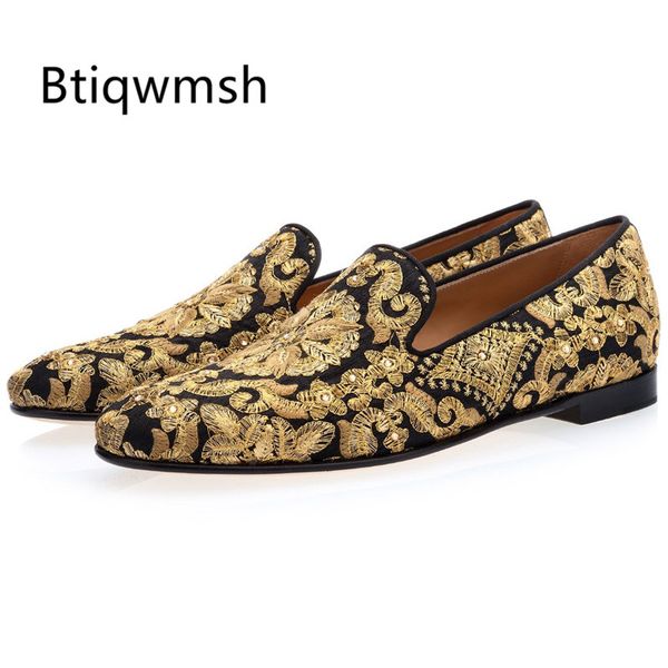 gold handmade embroidered shoes man round toe flower flats loafer shoes mail slip on luxury wedding men, Black
gold handmade embroidered shoes man round toe flower flats loafer shoes mail slip on luxury wedding men, Black