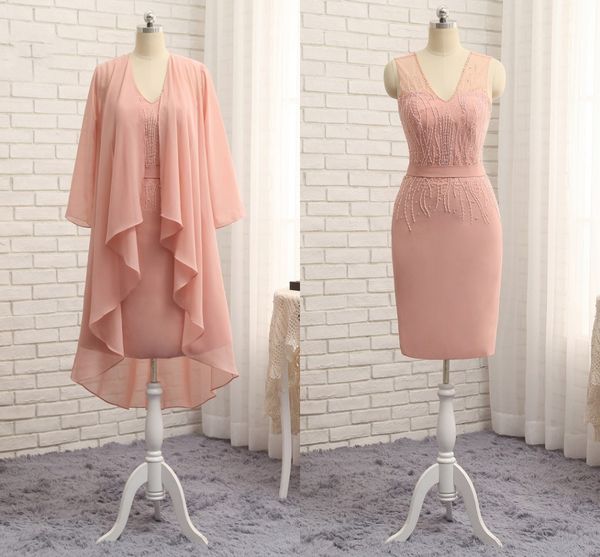 beautiful pink knee length mother of the bride groom dresses v neck sheer straps backless chiffon beaded short evening prom dress gowns, Black;red
beautiful pink knee length mother of the bride groom dresses v neck sheer straps backless chiffon beaded short evening prom dress gowns, Black;red