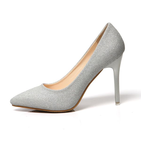 new shallow fine gold silver high heels fashion wild comfortable night dinner single heel shoes women shoes wedding, Black
new shallow fine gold silver high heels fashion wild comfortable night dinner single heel shoes women shoes wedding, Black