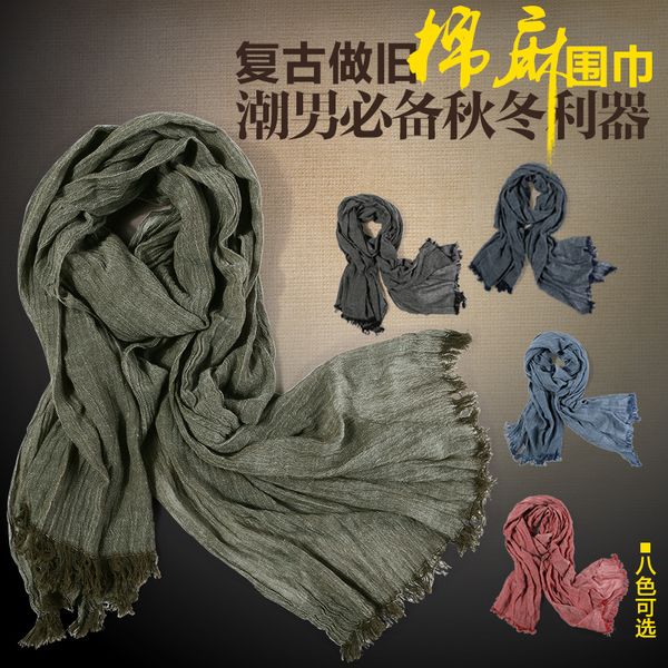 fashion classic retro scarf cotton linen lady men autumn multifunctional soft warm long scarf multicolor tassel scarves w025, Blue;gray
fashion classic retro scarf cotton linen lady men autumn multifunctional soft warm long scarf multicolor tassel scarves w025, Blue;gray