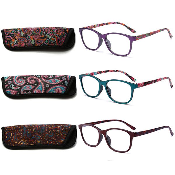 rbenn 3 pack ladies reading glasses with bags spring hinges pattern stylish reader for women men reading eyewear, White;black
rbenn 3 pack ladies reading glasses with bags spring hinges pattern stylish reader for women men reading eyewear, White;black